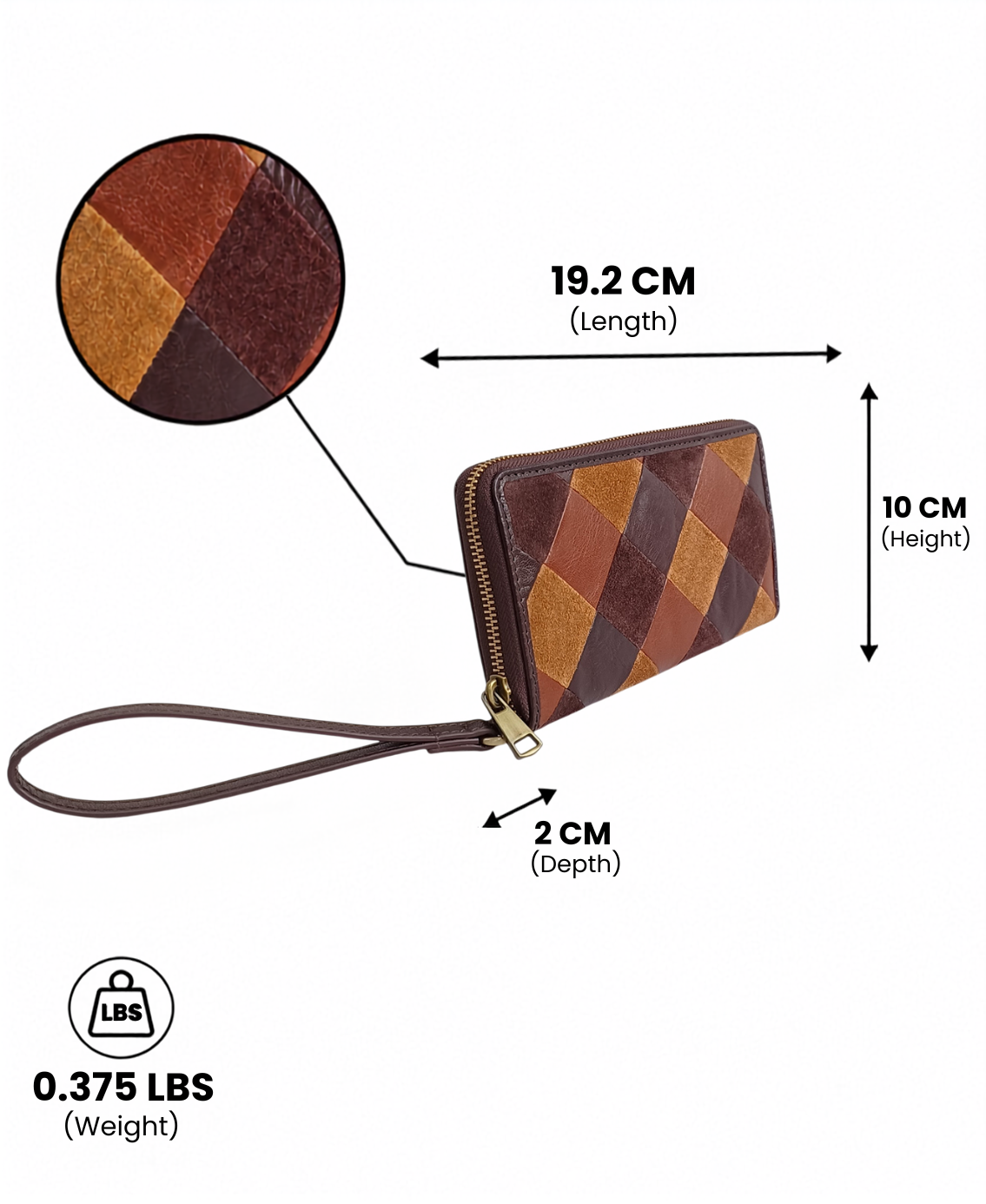 PATCH TRAIN ZIP AROUND WRISTLET