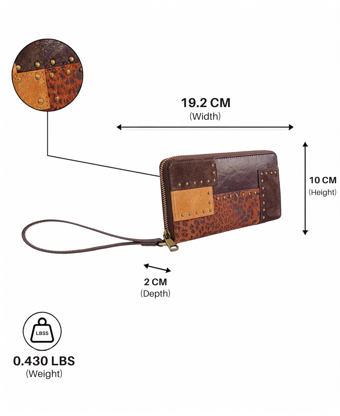 Patch Train Zip Around Wristlet
